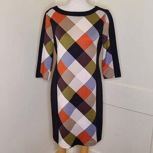 Vintage Nine West Scuba Style Shift 3/4 Sleeve Dress - Size 10